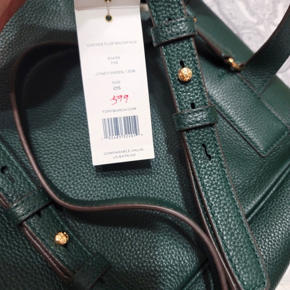 New Tory Burch Carter Flap Backpack - Picture 5 of 12